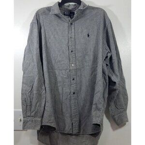 Polo Ralph Lauren Mens Size Large Shirt Houndstooth Button-Down Flannel Cotton